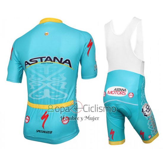 Astana Ropa Ciclismo Culotte Corto 2016 Mangas Cortas Azul Claro